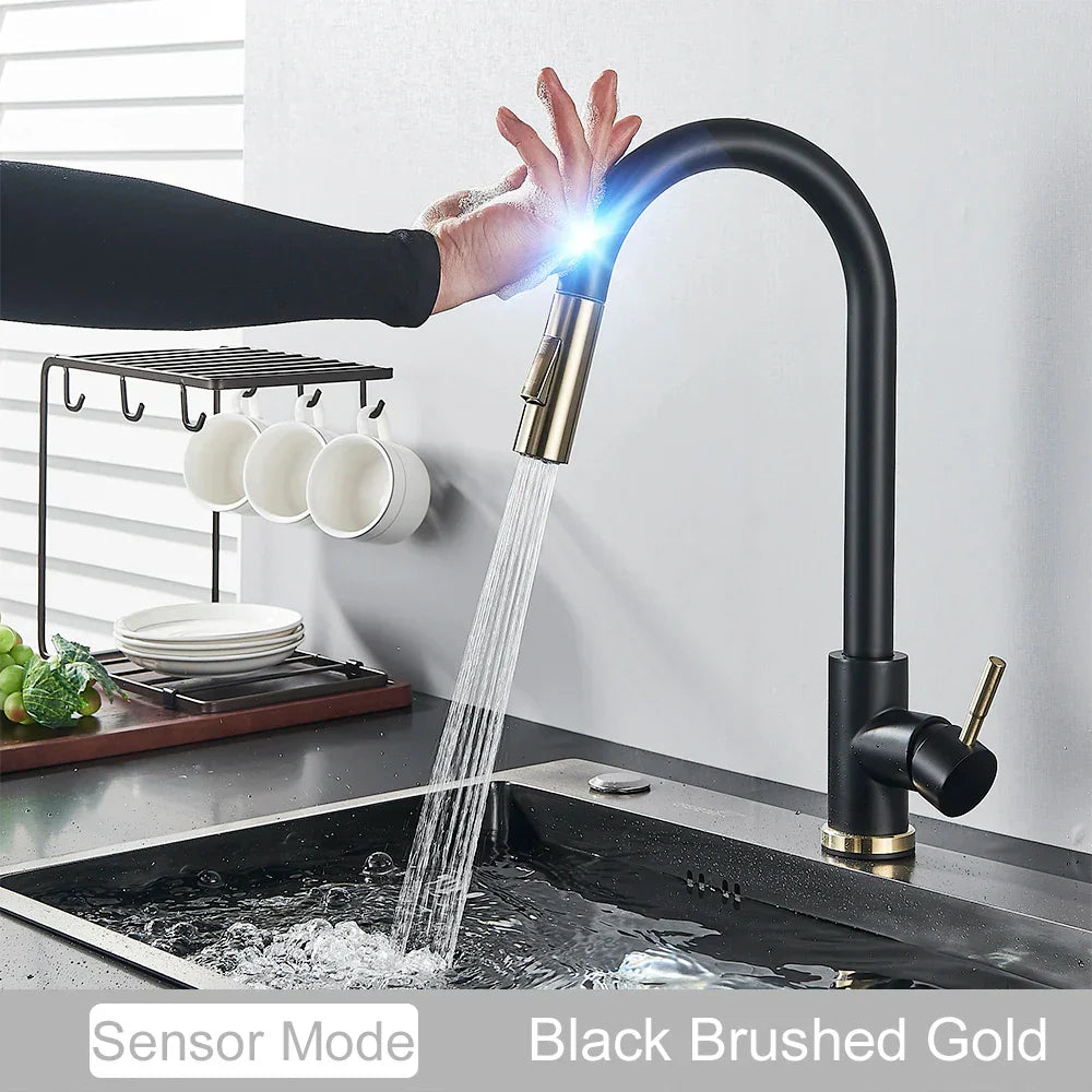 Gold Touch Sensor Kitchen Faucet