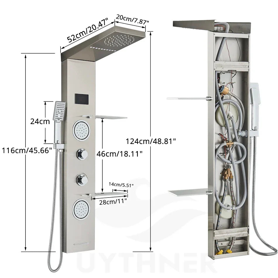Nickel Shower Panel Set