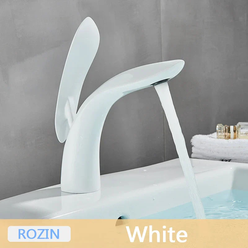 Rose Gold Waterfall Faucet Single-Hole Design
