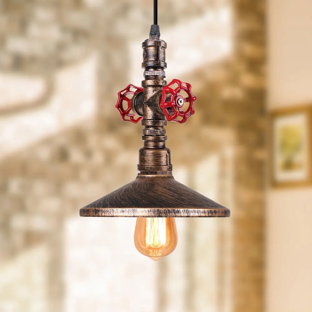 Copper Water Pipe Pendant Light