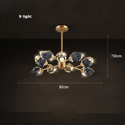 DecorBites™ Crystal Copper Round Chandelier: Elegant LED Suspension Lamp for Dinning Room