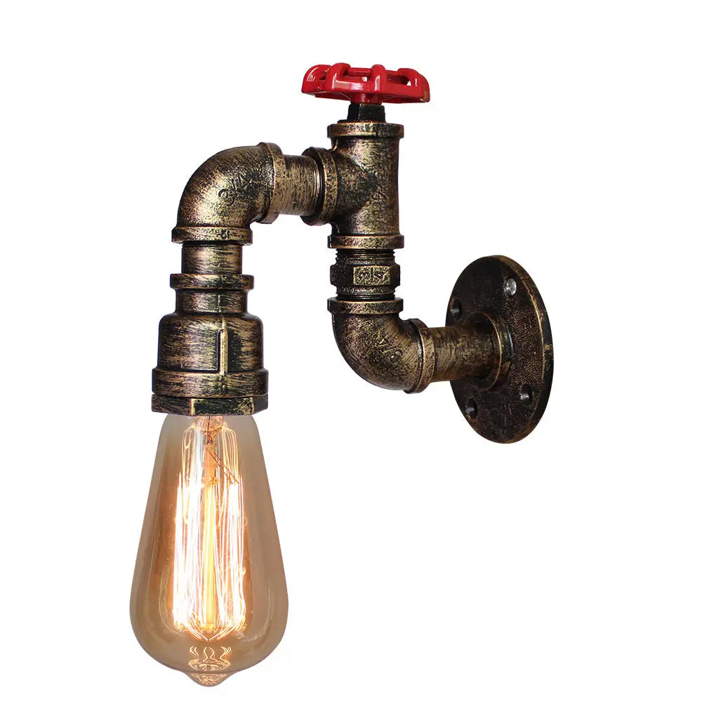 DecorBites™ Industrial Water Pipe Wall Sconce for Restaurant Cafe Bar Kitchen