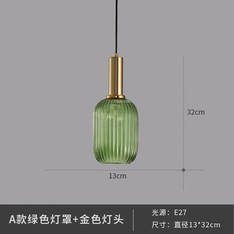DecorBites™ Glass Pendant Lights: Nordic Style Bedroom Kitchen Hanging Lamp