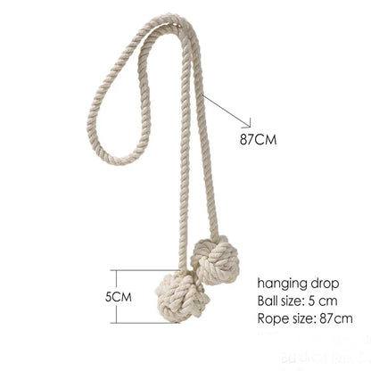 DecorBites™ Handwoven Cotton Curtain Tieback Ball Pendant Mini Tapestry Decoration