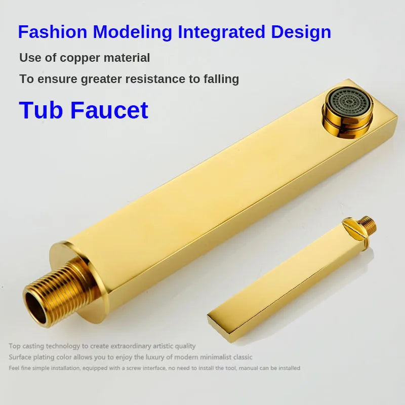 DecorBites™ Golden Rainfall Shower Faucet Set with Single Handle Brass Bath Mixers