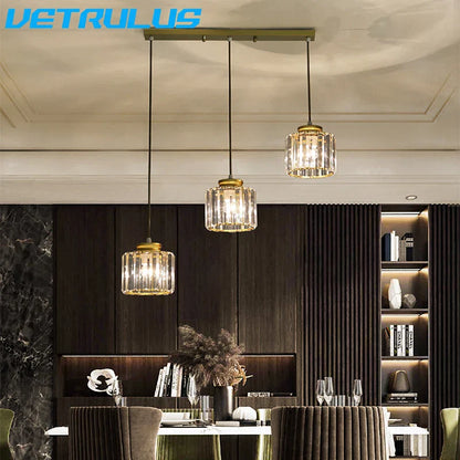 DecorBites™ Crystal LED Pendant Chandelier for Dining Living Room Decor