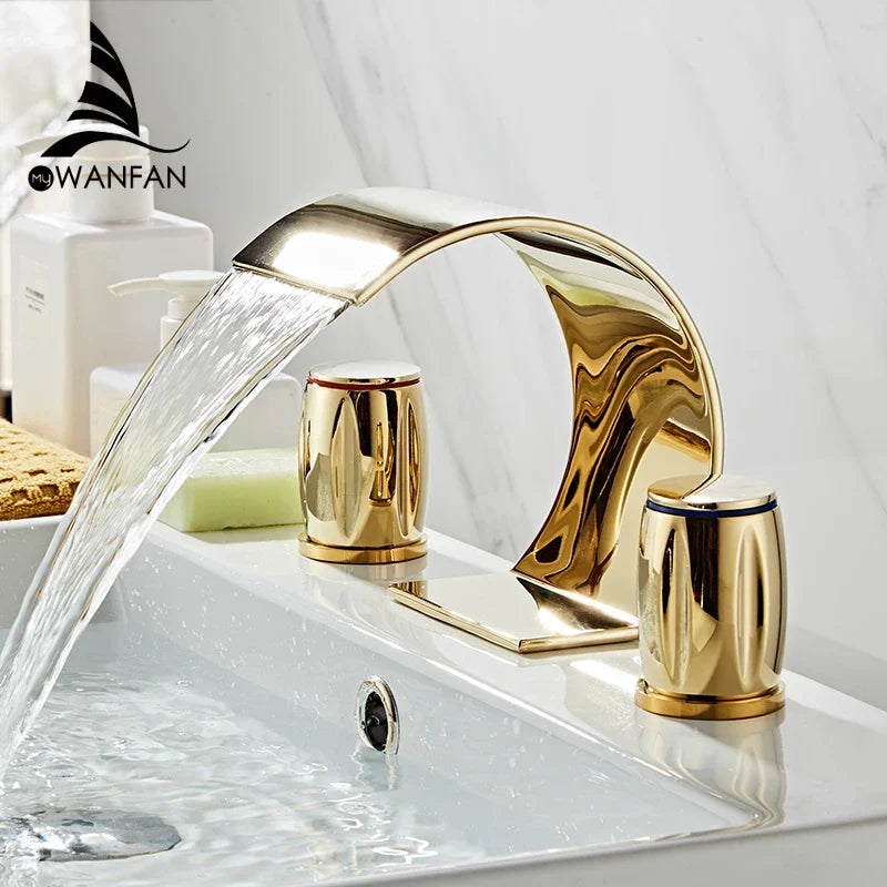Gold Double Handle Faucet