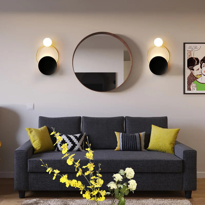 DecorBites™ Golden Ring Sconce Lights Fixture for Bedroom Living Room Hallway Decor