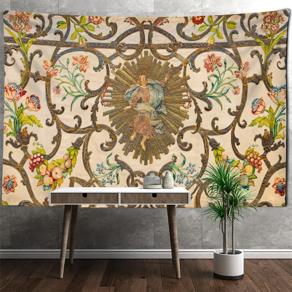 Retro Khaki Wall Tapestry