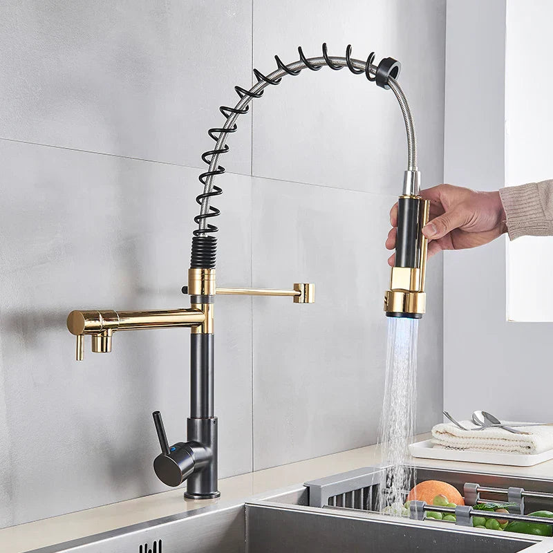 Brushed Nickel Kitchen Faucet Pull-Down Swivel