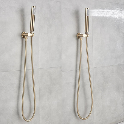 DecorBites™ Gold Shower Faucet with Rainfall Head and Hand Sprayer - Wall Mount Mixer Set