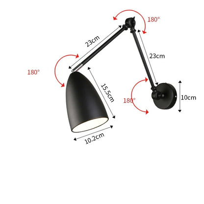 DecorBites™ Adjustable Swing Long Arm LED Wall Lamp for Bedroom Study Living Room