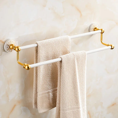 DecorBites™ Bathroom Accessories Set: Shelf, Towel Rack, Paper Holder, Toilet Brush Holder, Towel Hanger, Hooks