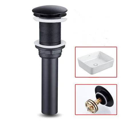 DecorBites™ Black Brass Bathroom Sink Faucet Hot Cold Mixer Deck Mounted Water Tap