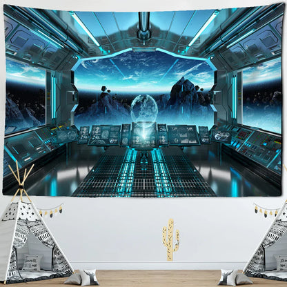 DecorBites™ Galaxy Alien Planet UFO Spacecraft Tapestry Wall Hanging Home Decor