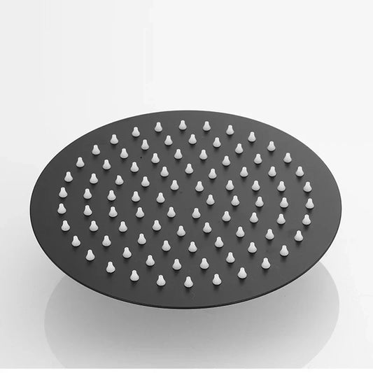 DecorBites™ Black 8-inch Stainless Steel Round Rain Shower Head for Bathroom