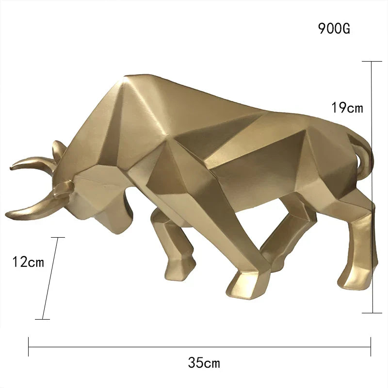DecorBites™ Geometric Bull Sculpture - Modern Home Decor, Office, Living Room Ornament