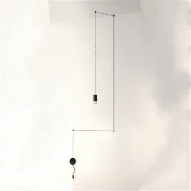 DecorBites™ Industrial Iron Art LED Pendant Light - Black Minimalist Wall Lamp