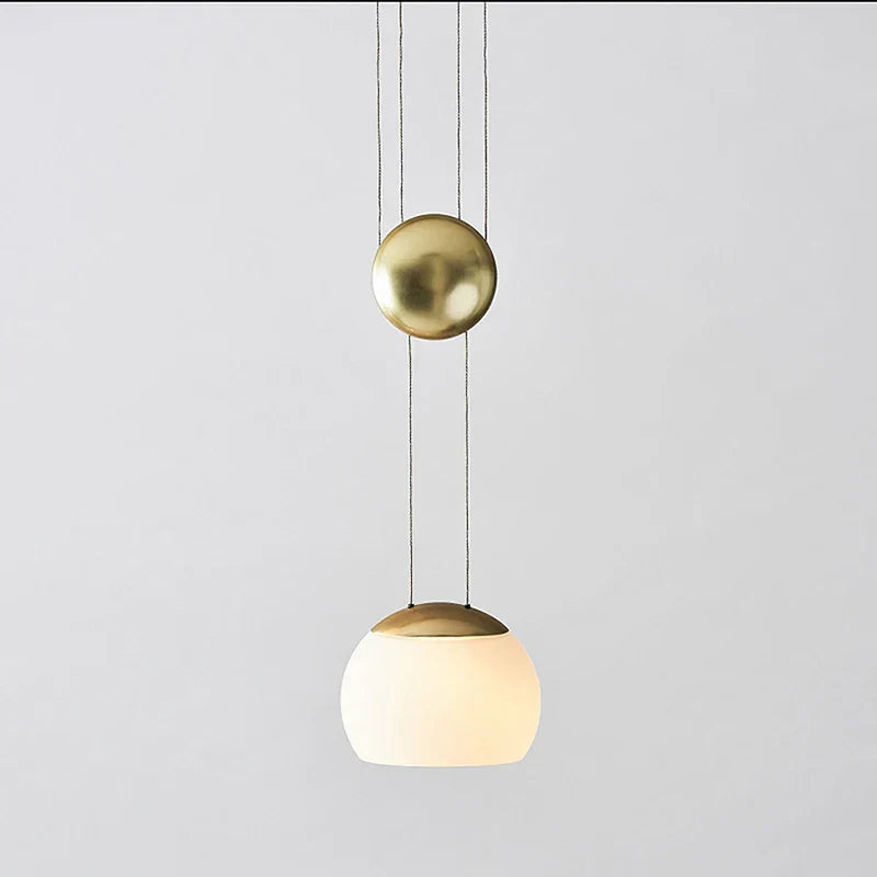 DecorBites™ JOJO Modern LED Glass Pendant Lamp, Adjustable Height, Gold Nightstand Light