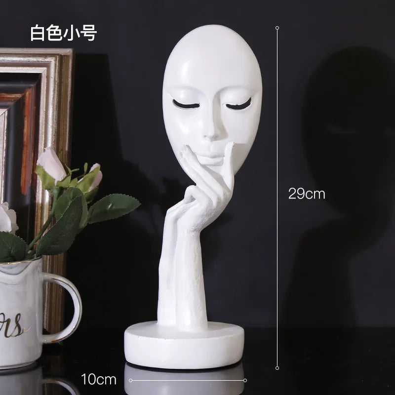 Resin Abstract Face Sculpture