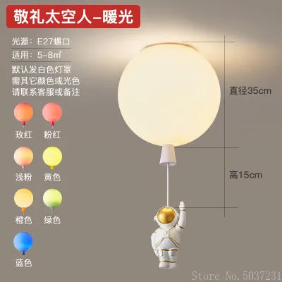 DecorBites™ Kids Space Balloon LED Ceiling Lamp - Creative Nordic Cartoon Decor