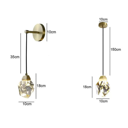 DecorBites™ Crystal Copper LED Wall Lamp for Bedroom and Stairs