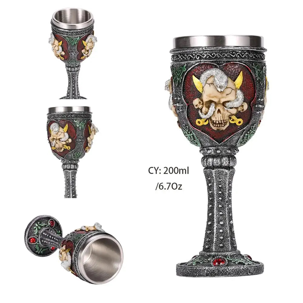 Resin Skull Wine Glass