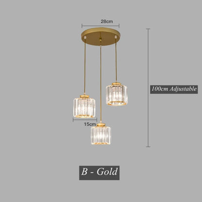 DecorBites™ Crystal LED Pendant Chandelier for Dining Living Room Decor