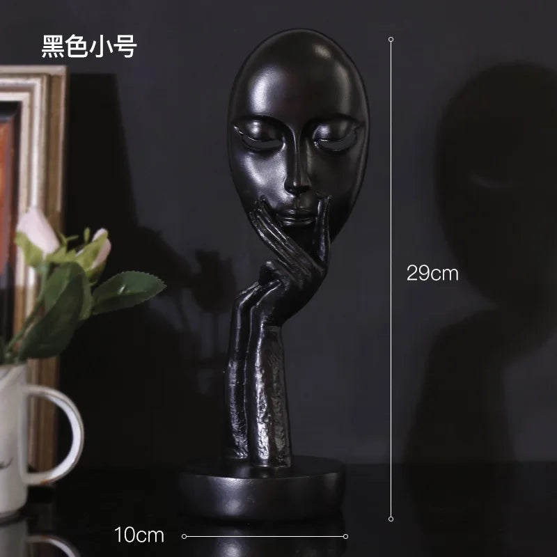 Resin Abstract Face Sculpture
