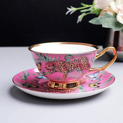 DecorBites™ Jungle Animals Bone China Coffee Mug Set for Tea Lovers and Office Use