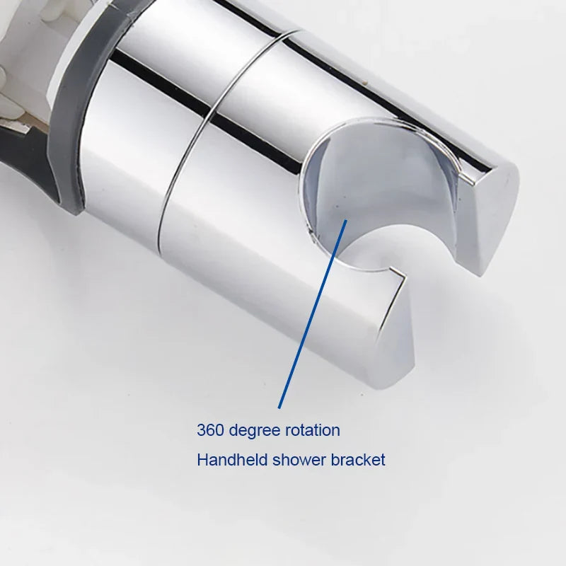 DecorBites™ Adjustable Slider Shower Head Holder Bracket Chrome Mounting Accessory