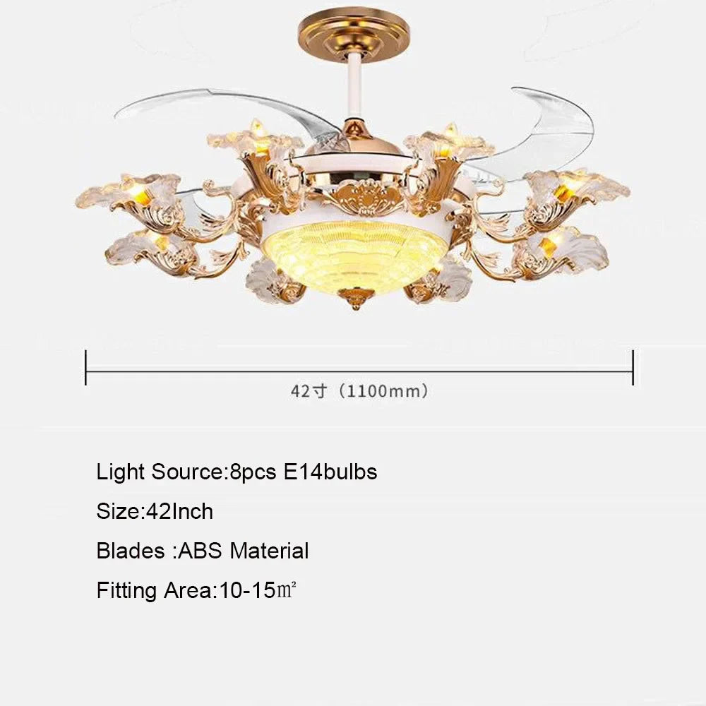 Gold Retro Ceiling Fan