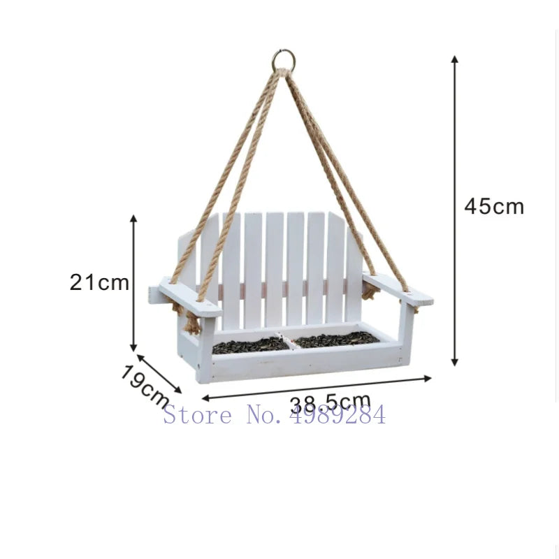 DecorBites™ Bird Feeder Chair: Outdoor Garden Patio Decoration with Wooden Design