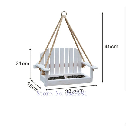 DecorBites™ Bird Feeder Chair: Outdoor Garden Patio Decoration with Wooden Design