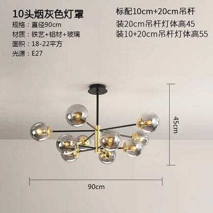 DecorBites™ Glass Ball LED Chandelier - Modern Indoor Lighting Fixtures for Living Room & Bedroom