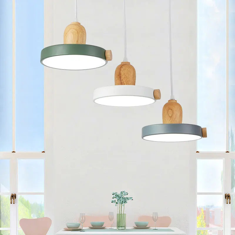 DecorBites™ LED Wood Iron Pendant Light for Study, Bedside - Nordic Modern Design