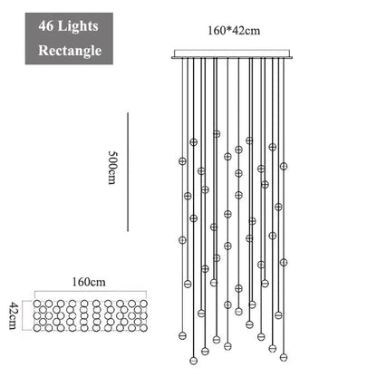 DecorBites™ Crystal LED Chandelier: Modern Luxury Pendant Lights for Staircase, Bedroom, and Living Room