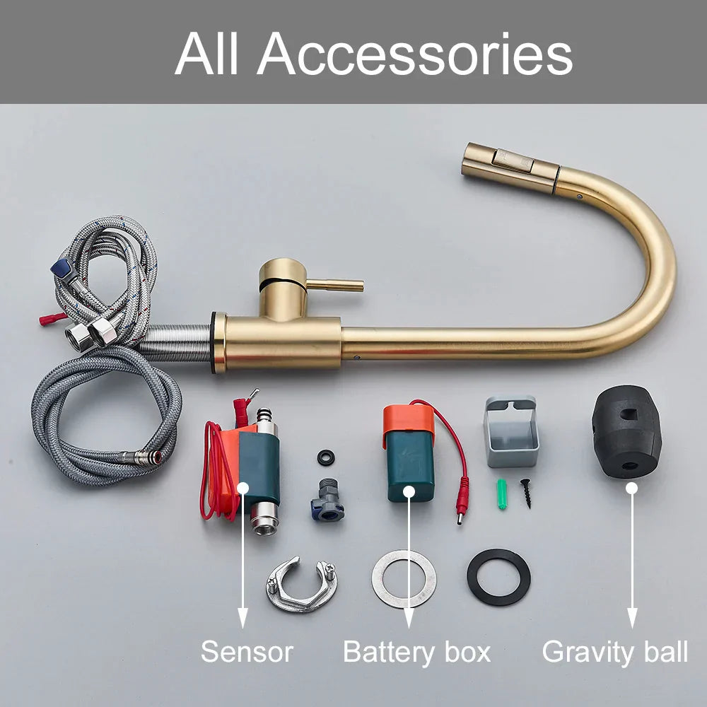 Gold Touch Sensor Kitchen Faucet