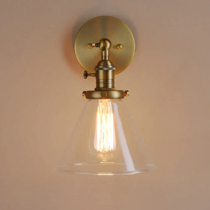 DecorBites™ Funnel Glass Wall Lamp E27 Sconce Modern Bedroom Light Fixtures
