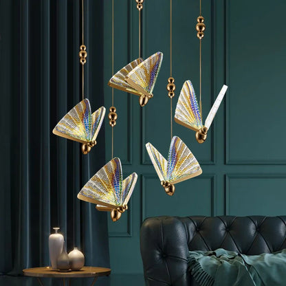 DecorBites™ LED Butterfly Pendant Light for Living Room Chandelier - Colorful Acrylic Insect Fixture