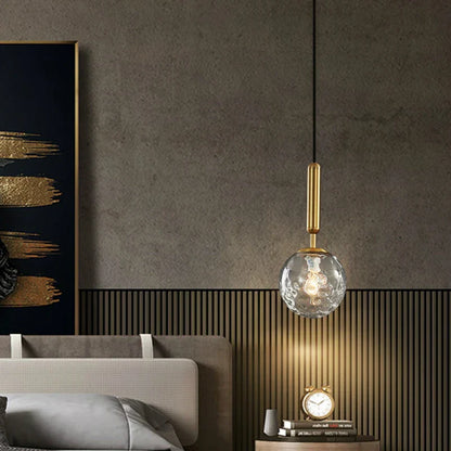 DecorBites™ Glass Planet Pendant Light: Modern LED Nordic Hanging Lamp for Living Bedroom Susp...