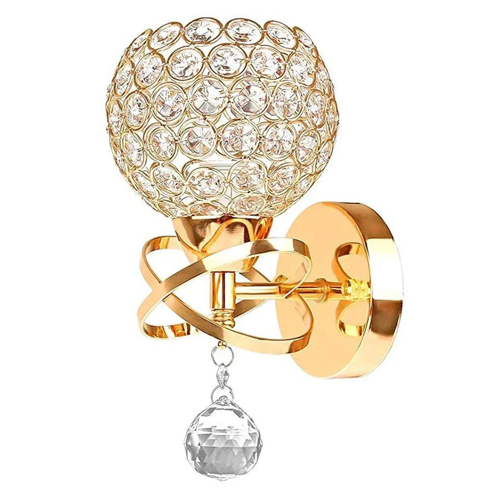 DecorBites™ Crystal Wall Lamp Sconce E14 Retro Industrial Light Fixture for Home Living Room
