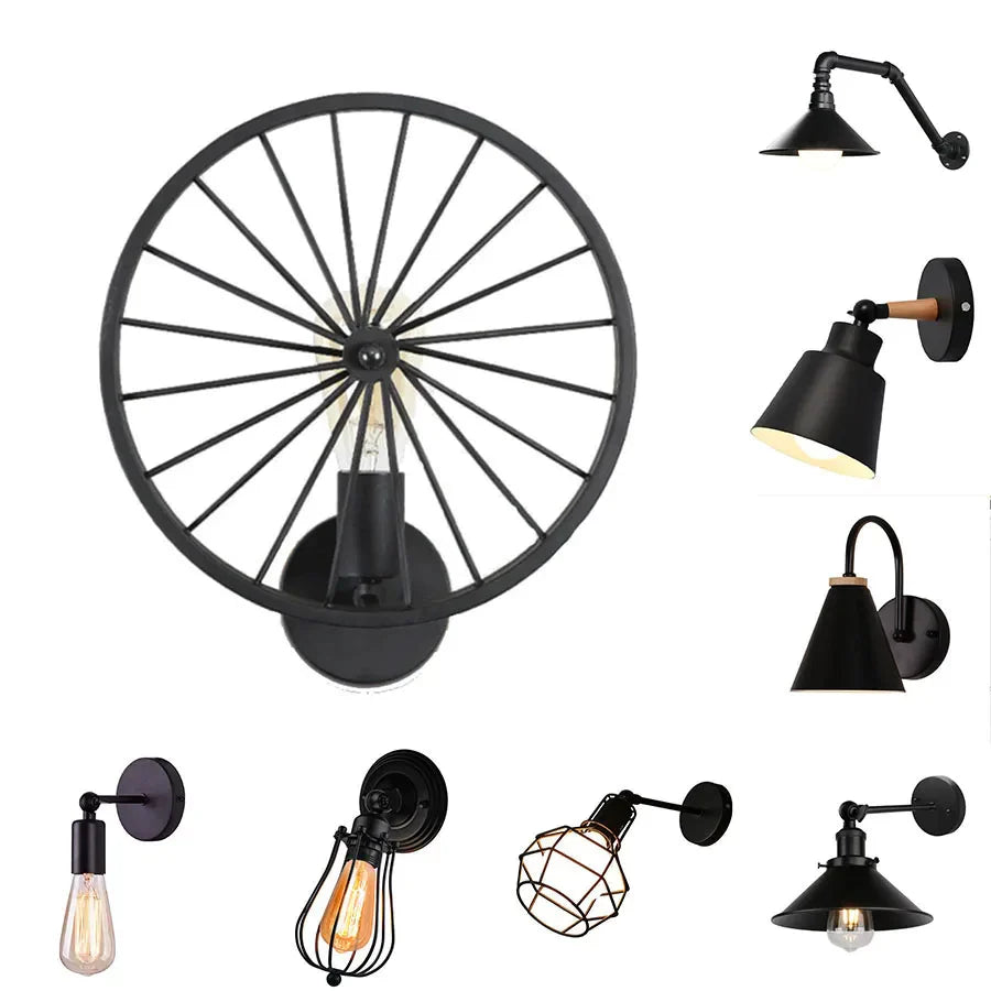 Vintage Wheel Wall Sconce