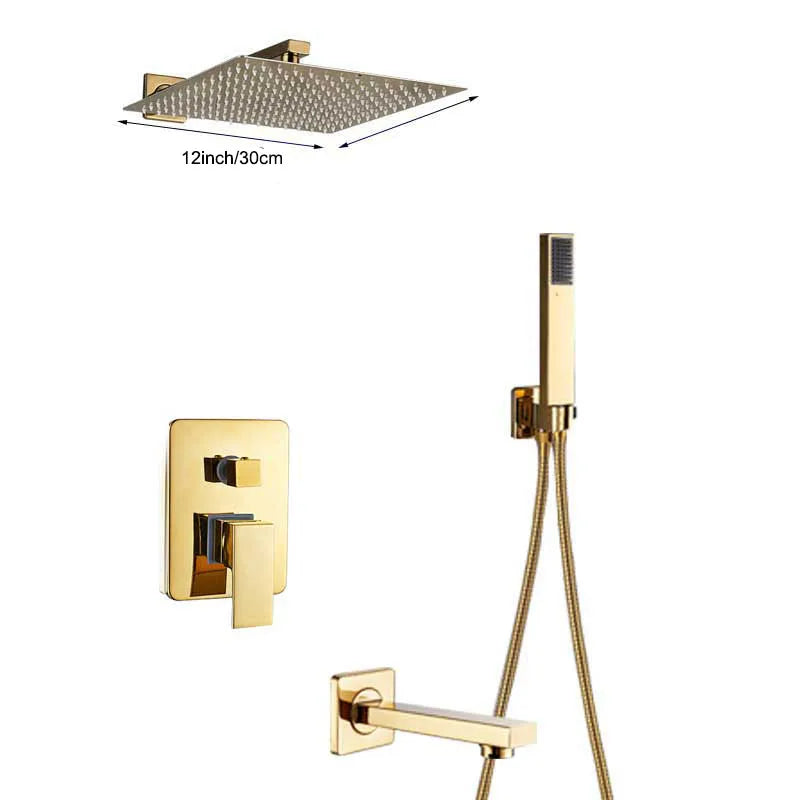 Gold Rainfall Bath Faucet