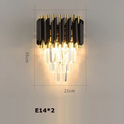 DecorBites™ Crystal Black Clear LED Chandelier Lighting for Staircase Foyer