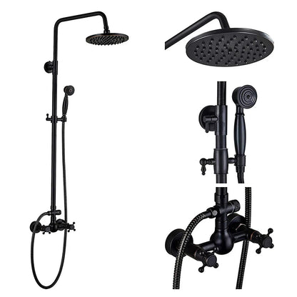 DecorBites™ Black Bronze Shower Faucet Set with 8" Rain Shower Head and Hand Shower