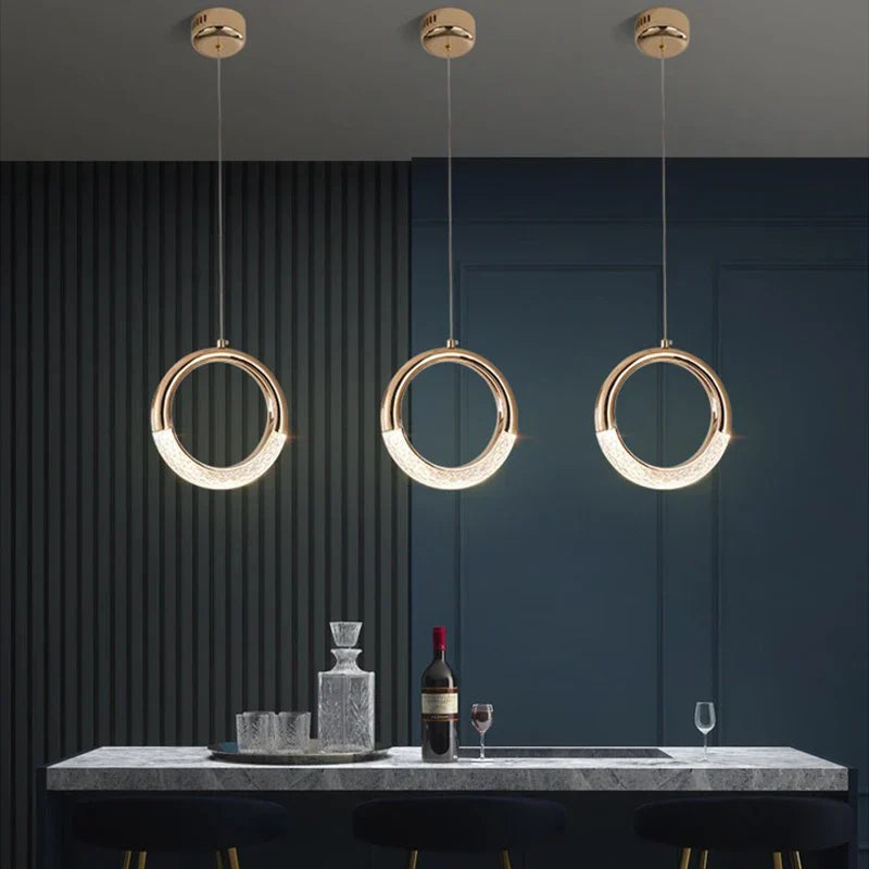 DecorBites™ Gold LED Pendant Light - Elegant Adjustable Chandelier for Indoor Home decor