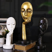Resin Abstract Face Sculpture