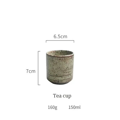 DecorBites™ Japanese Style Handmade Stoneware Dinnerware Set - Round Plates and Bowls