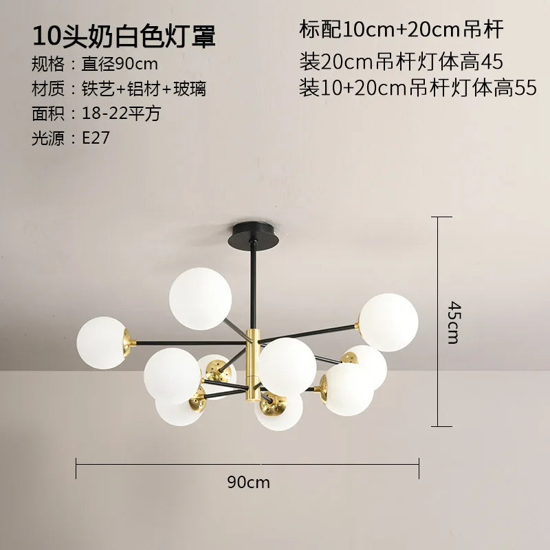 DecorBites™ Glass Ball LED Chandelier - Modern Indoor Lighting Fixtures for Living Room & Bedroom